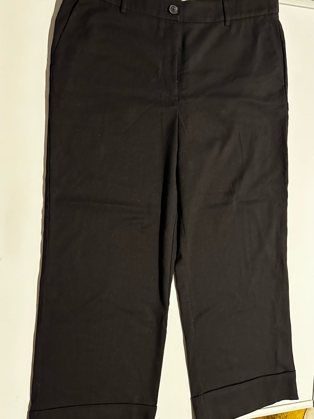 Ann Taylor Loft Women’s Sz 14 Black Cuffed Capri Dress Pants Career Casual Chic